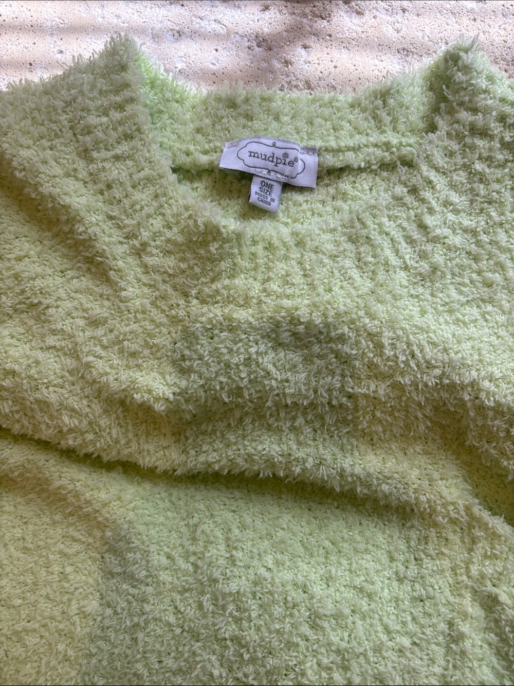 Mud Pie Plush Chenille Crewneck Sweater - Pastel Green